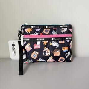 Lesportsac Ciacia Cats Cosmetic Clutch NWT